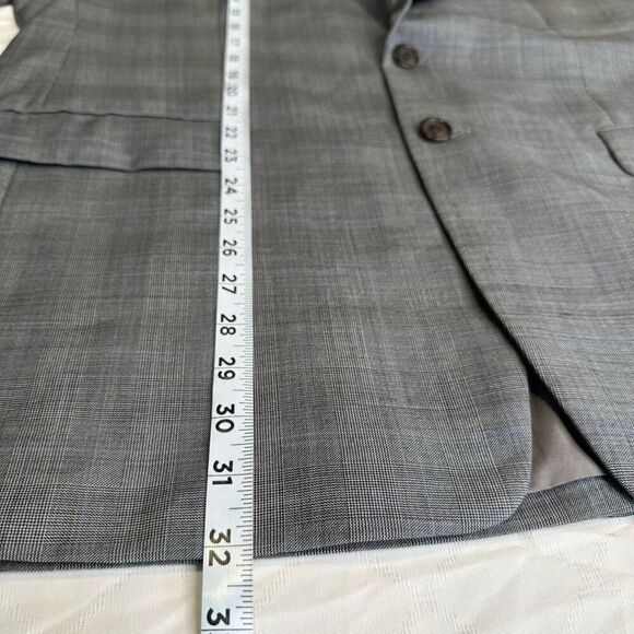 Lauren Ralph Lauren 100% Wool Gray Blazer Men’s 42R Houndstooth Preppy Plaid - Picture 8 of 9